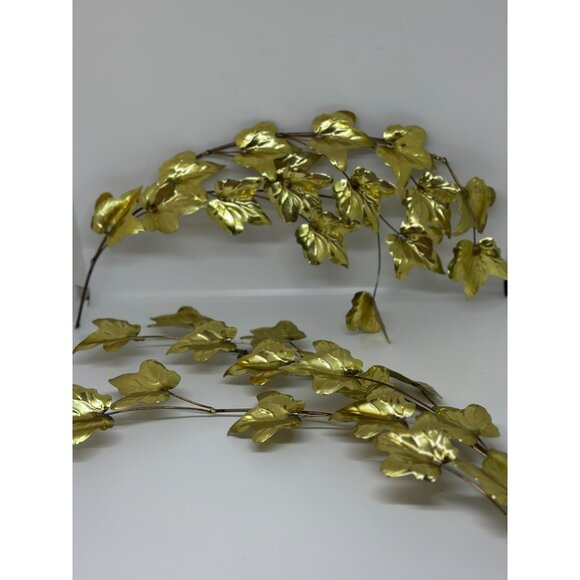 VTG HOMCO Metal Ivy Gold Tone Wall Art Decor Hanging Set of 2 Home Interiors - Picture 4 of 5